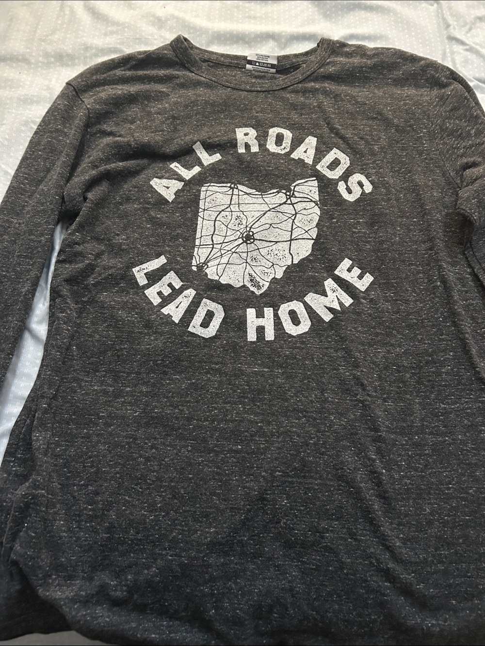 HOMAGE Charcoal Heather "All Roads Lead Home" Long Sleeve Tee